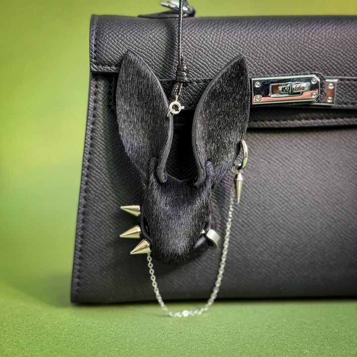 Dark Gothic Horsehair Bunny Bag Charm — product photograph 1