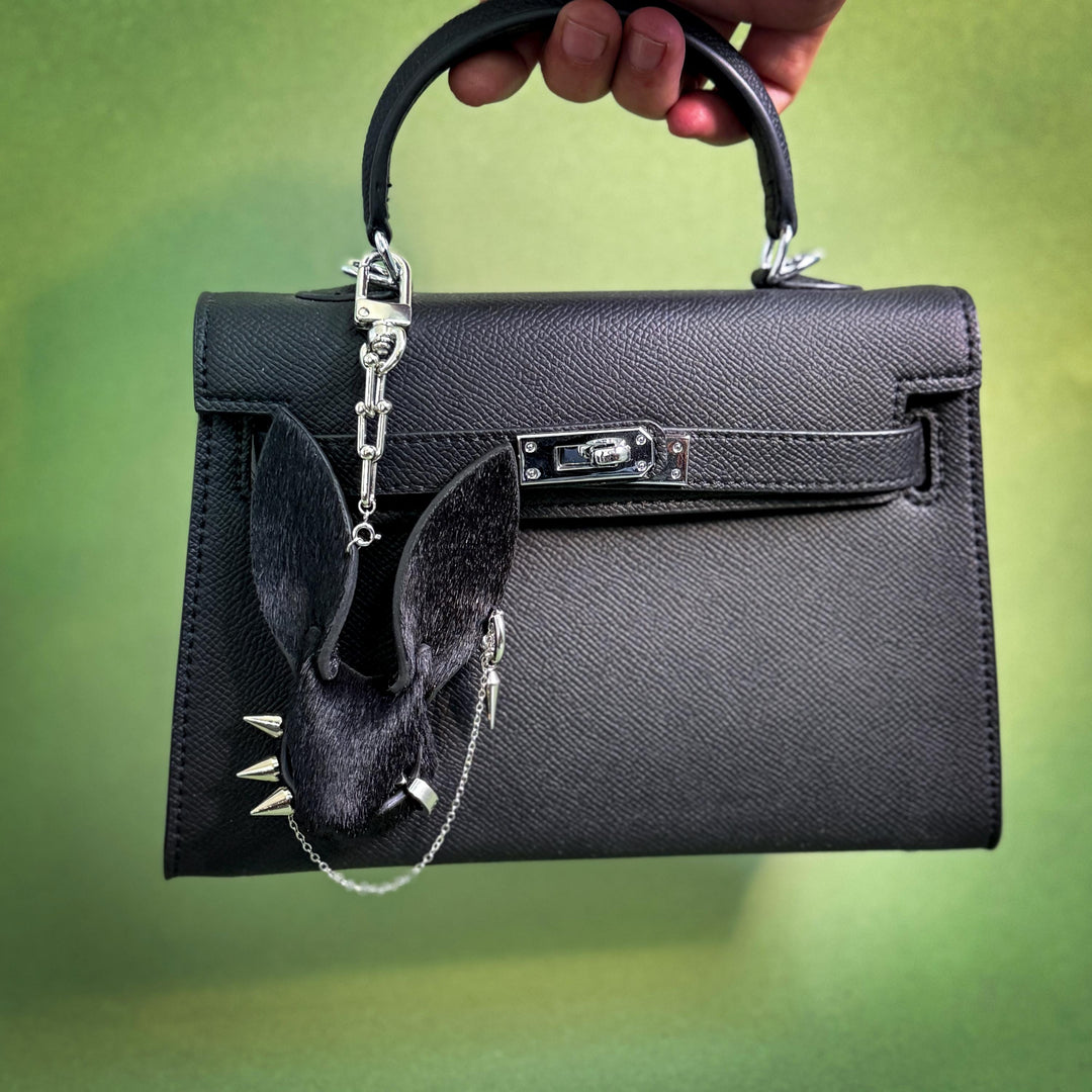 Dark Gothic Horsehair Bunny Bag Charm — product photograph 3