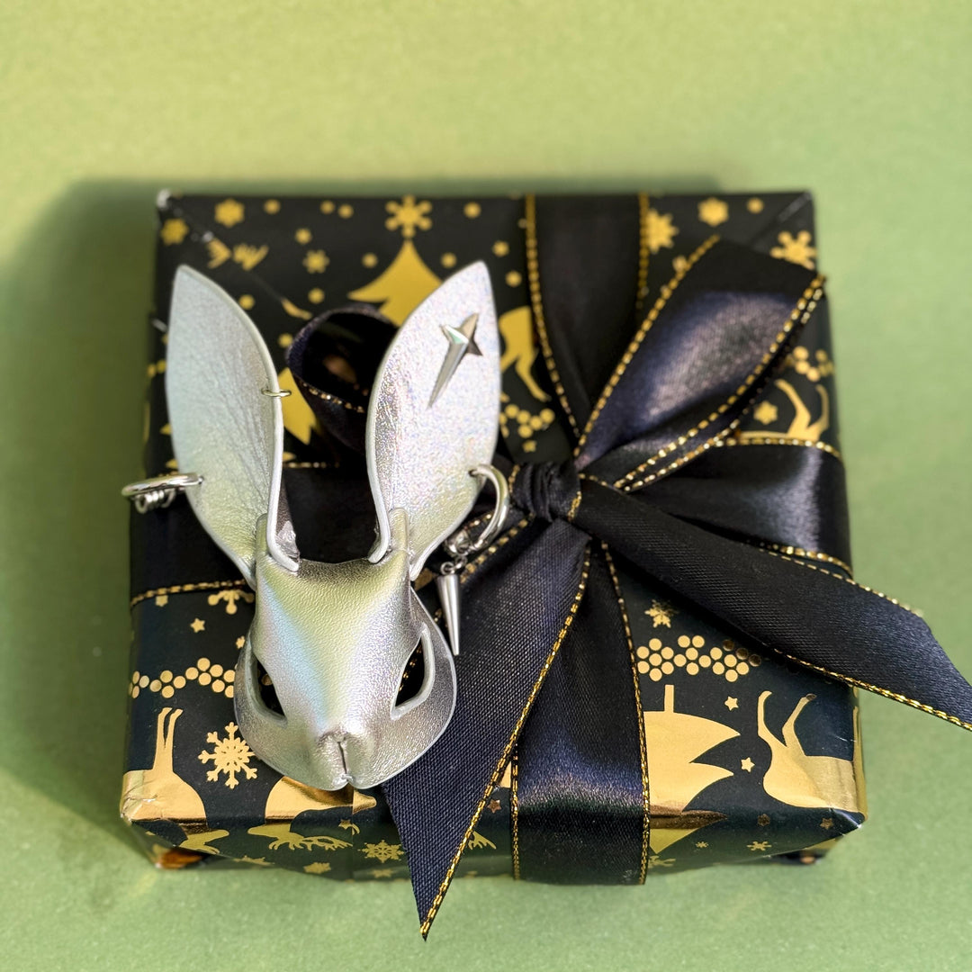 Silver Lambskin Bunny Bag Charm — product photograph 10