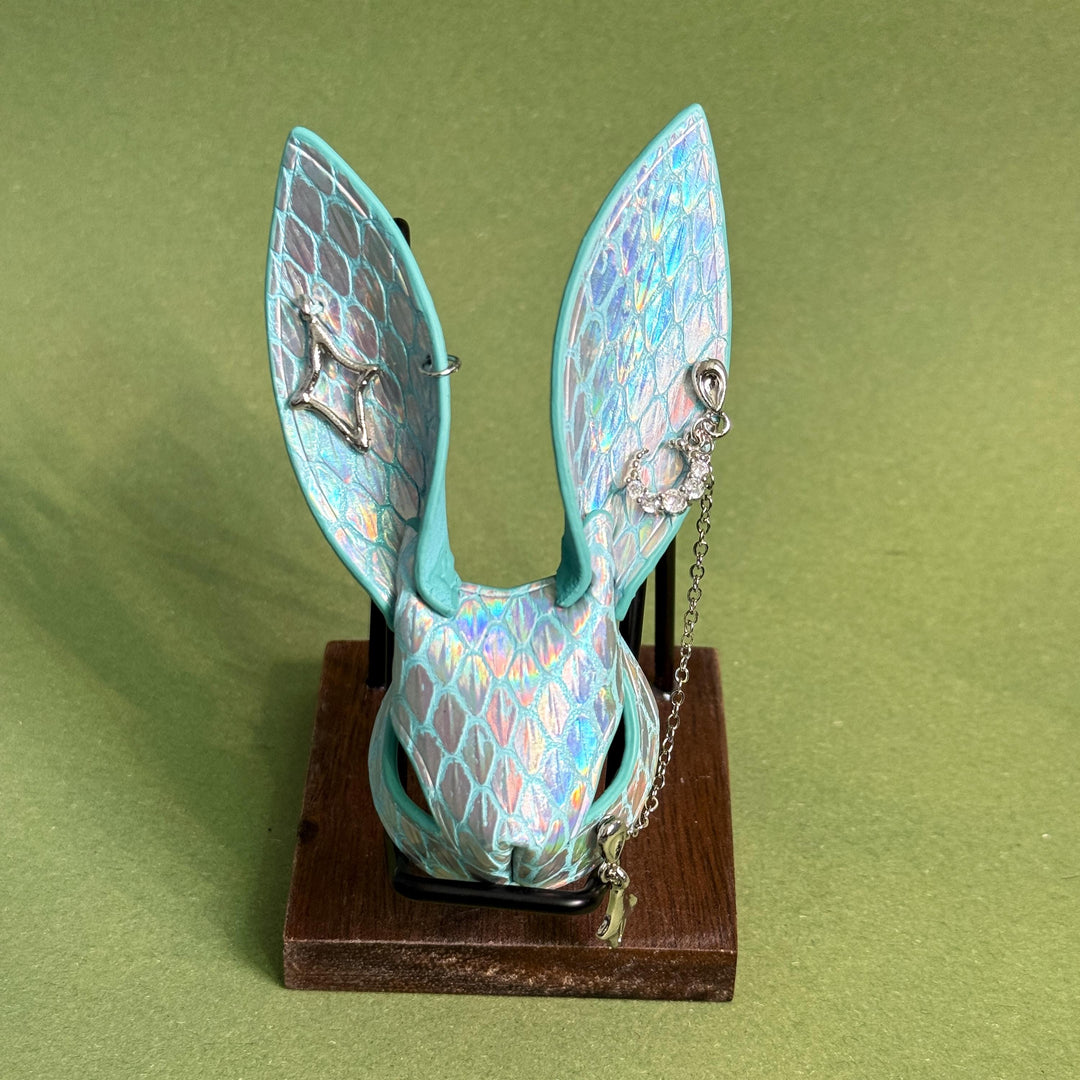 Iridescent Leather Bunny Bag Charm — product photograph 8