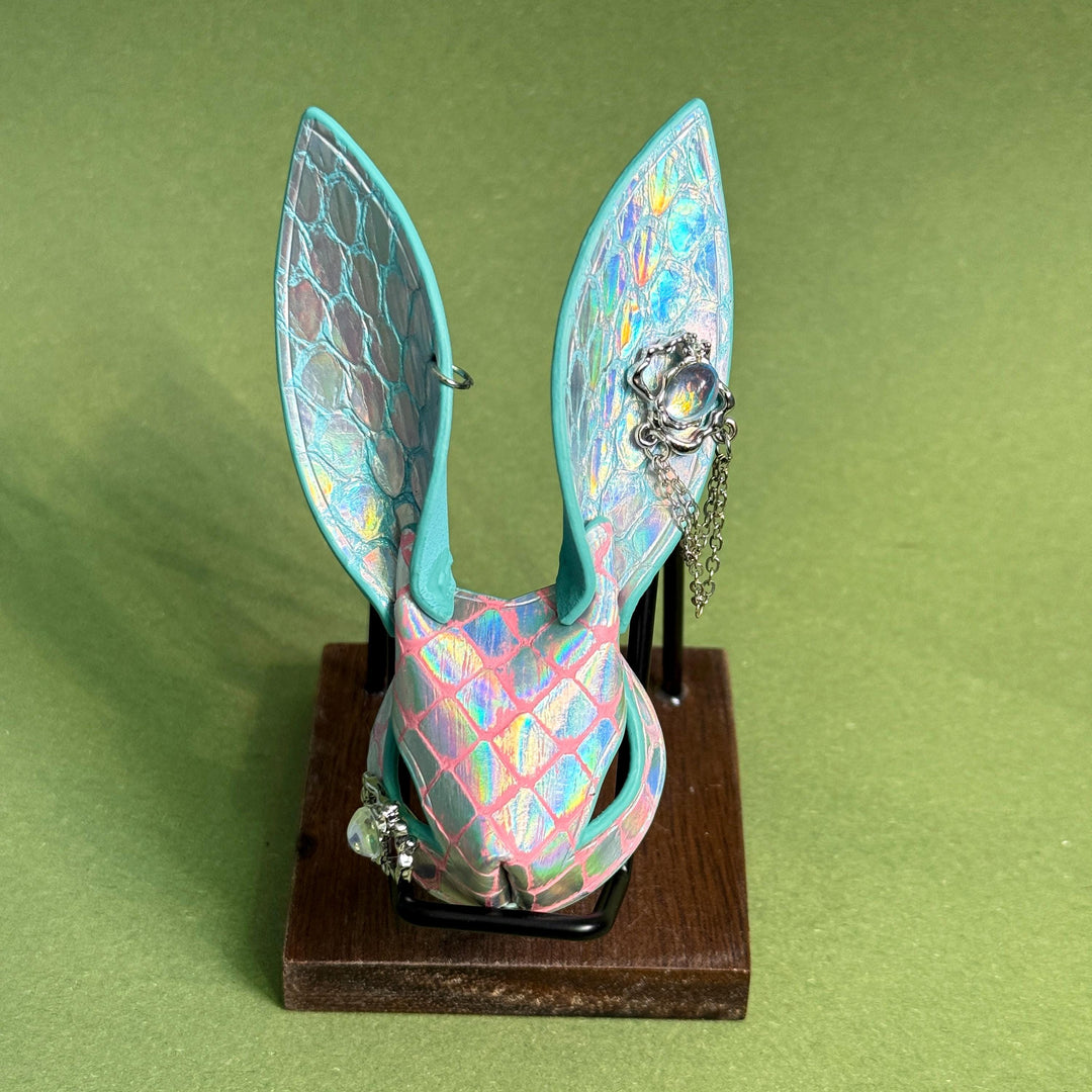 Iridescent Leather Bunny Bag Charm — product photograph 7