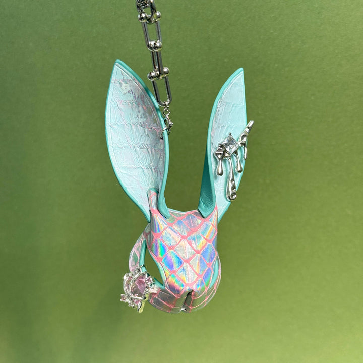 Iridescent Leather Bunny Bag Charm — product photograph 14
