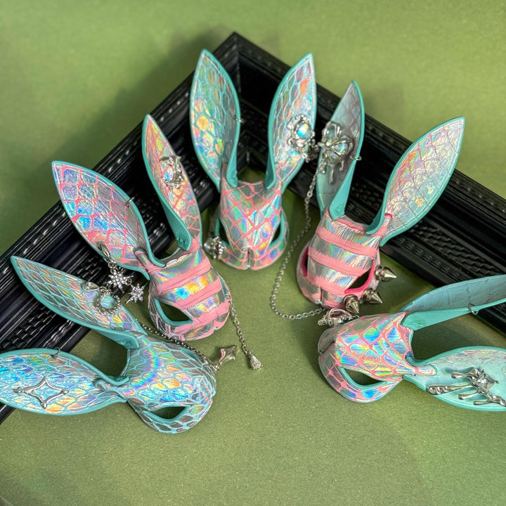 Iridescent Leather Bunny Bag Charm — product photograph 13