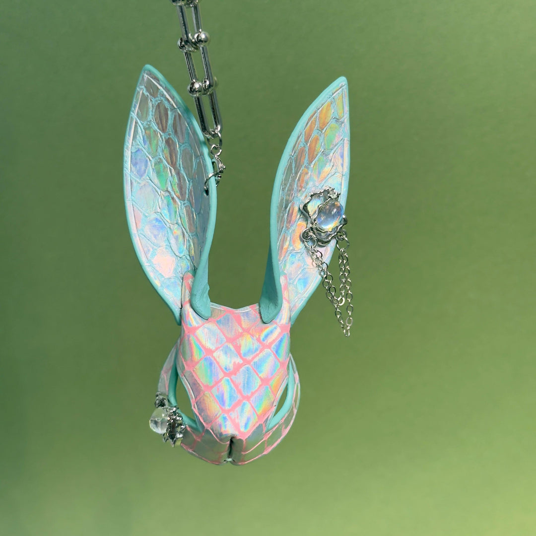 Iridescent Leather Bunny Bag Charm — product photograph 17
