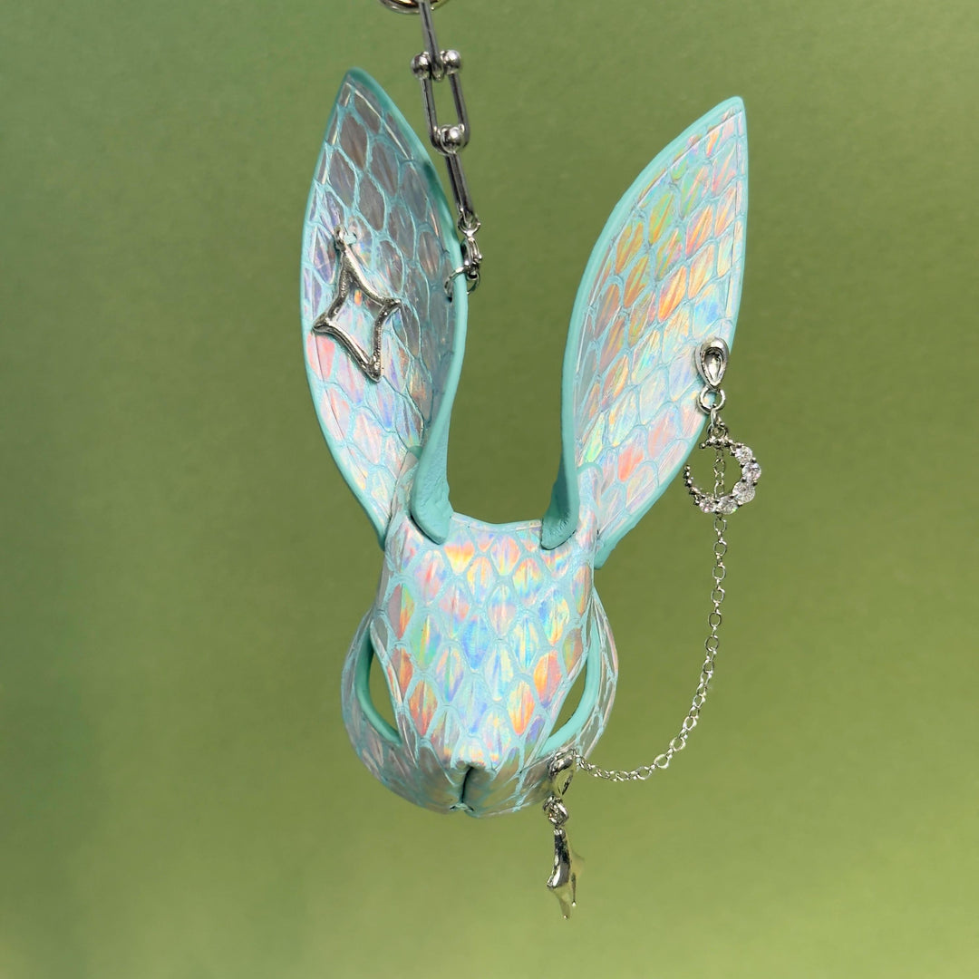 Iridescent Leather Bunny Bag Charm — product photograph 18