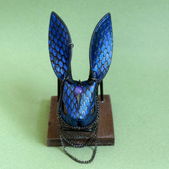 Snakeskin Bunny Bag Charm with Metal Chains — product photograph 8