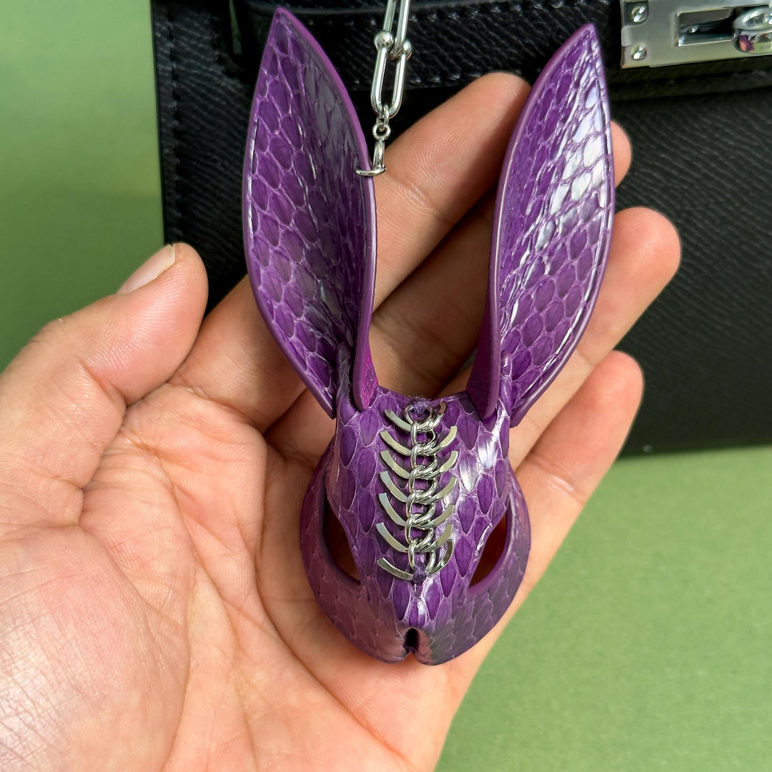Snakeskin & Lambskin Bunny Keychain — product photograph 10