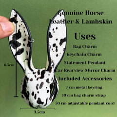 Horsehair Bunny Bag Charm with Contrast Edges — product photograph 7