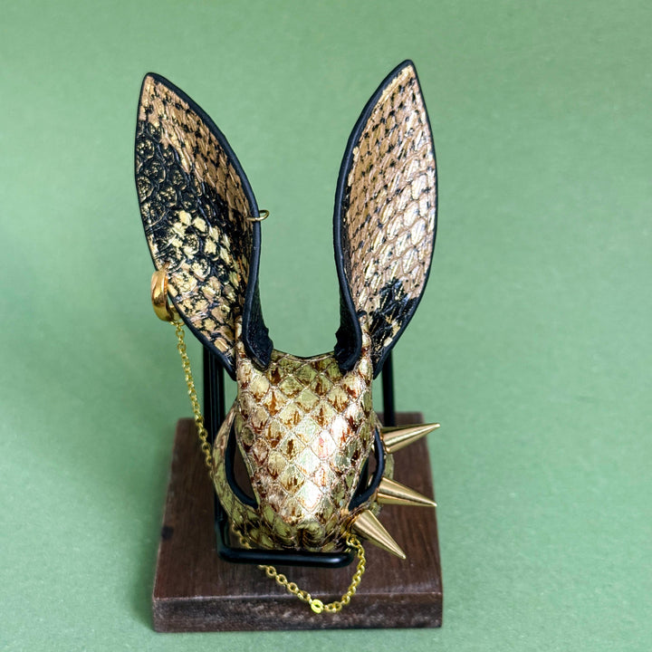 Gold Snakeskin Bunny Bag Charm — product photograph 10