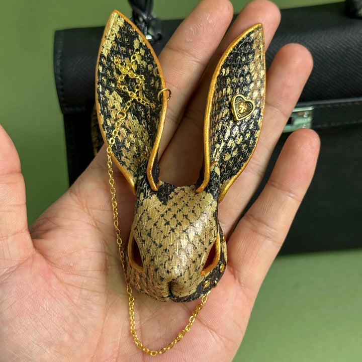 Gold Snakeskin Bunny Bag Charm — product photograph 3