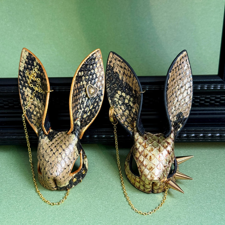 Gold Snakeskin Bunny Bag Charm — product photograph 11