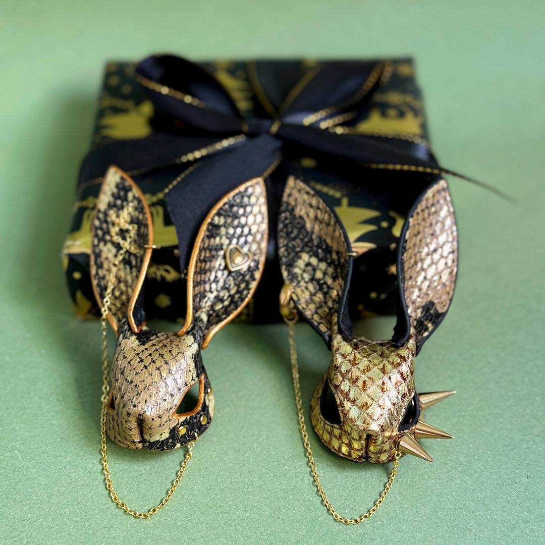 Gold Snakeskin Bunny Bag Charm — product photograph 8
