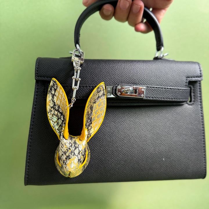Gothic Lambskin & Snakeskin Bunny Bag Charm — product photograph 4