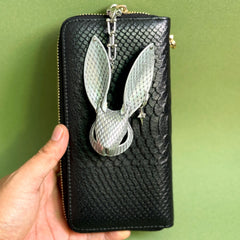Silver Snake & Lambskin Bunny Bag Charm — product photograph 9