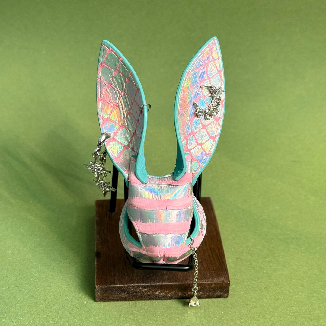 Iridescent Leather Bunny Bag Charm — product photograph 6