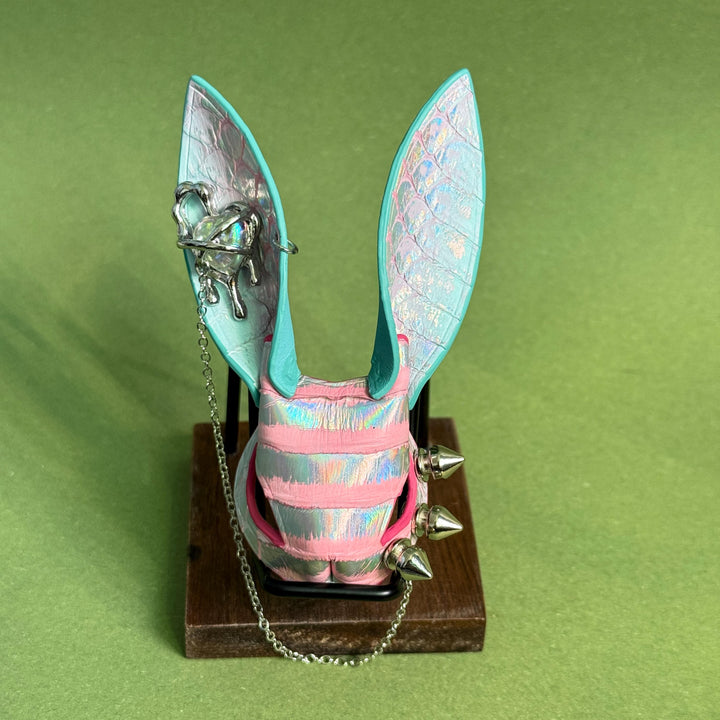 Iridescent Leather Bunny Bag Charm — product photograph 5