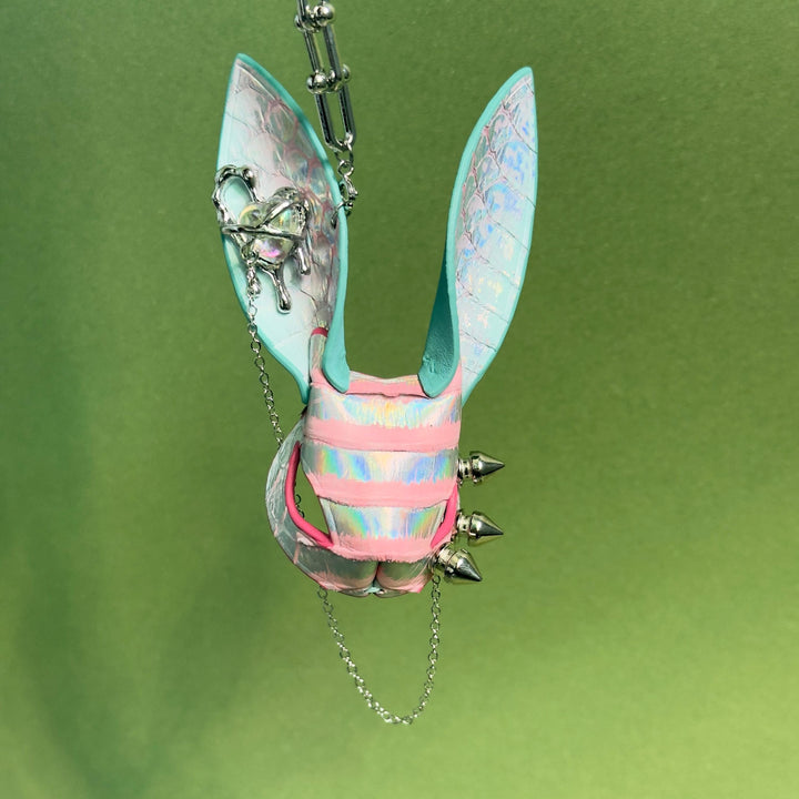 Iridescent Leather Bunny Bag Charm — product photograph 16