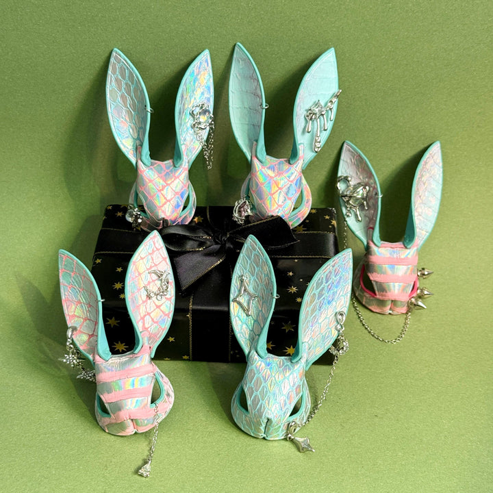 Iridescent Leather Bunny Bag Charm — product photograph 12
