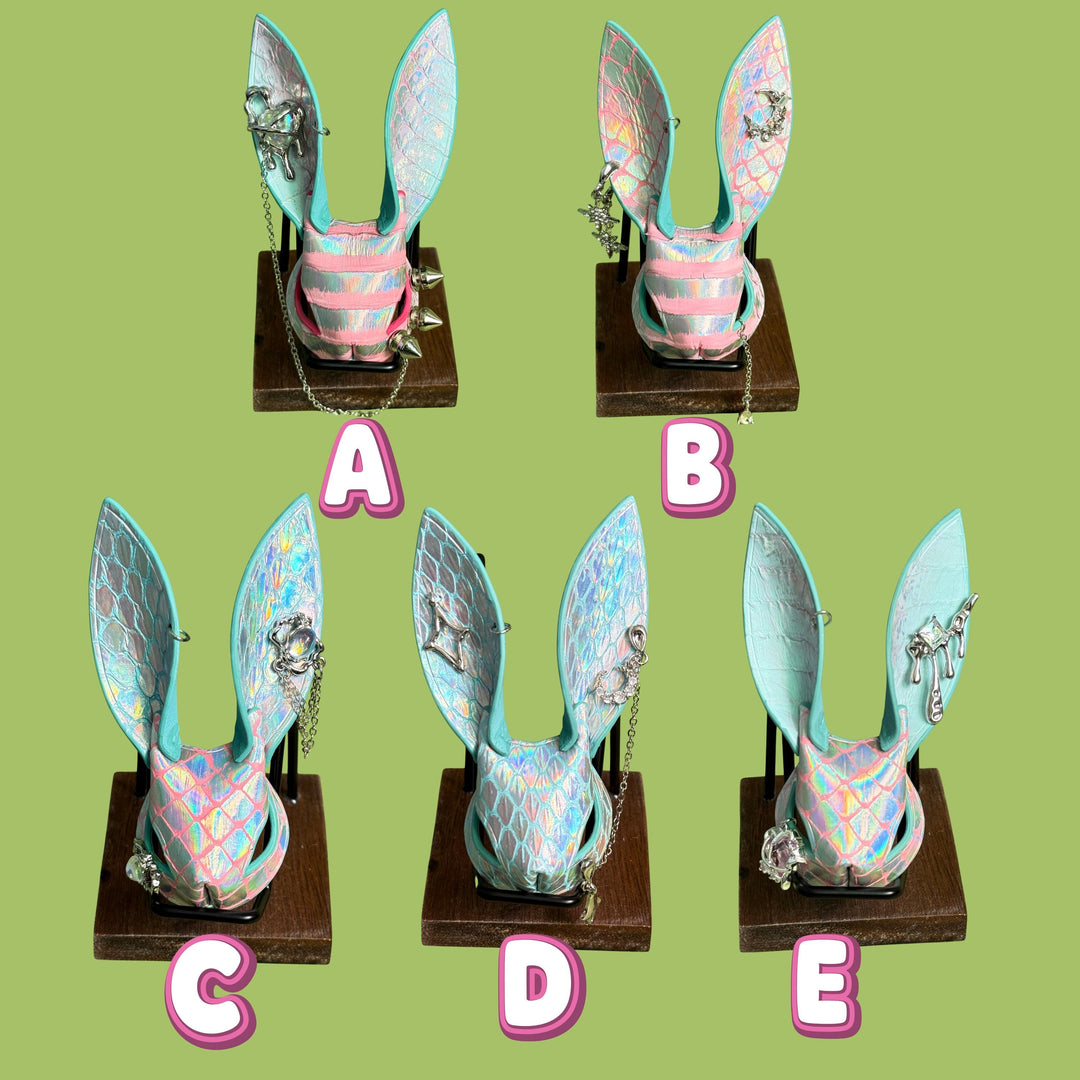 Iridescent Leather Bunny Bag Charm — product photograph 4