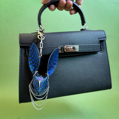 Snakeskin Bunny Bag Charm with Metal Chains — product photograph 4