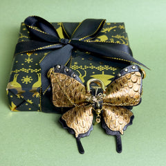 Vintage Gold Leather Butterfly Bag Charm — product photograph 6