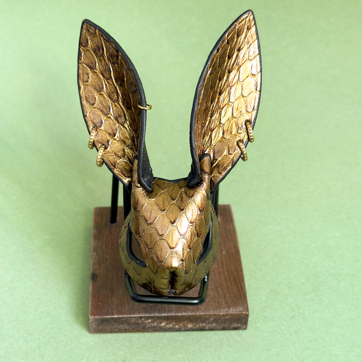 Gold Snakeskin Bunny Keychain Charm — product photograph 14
