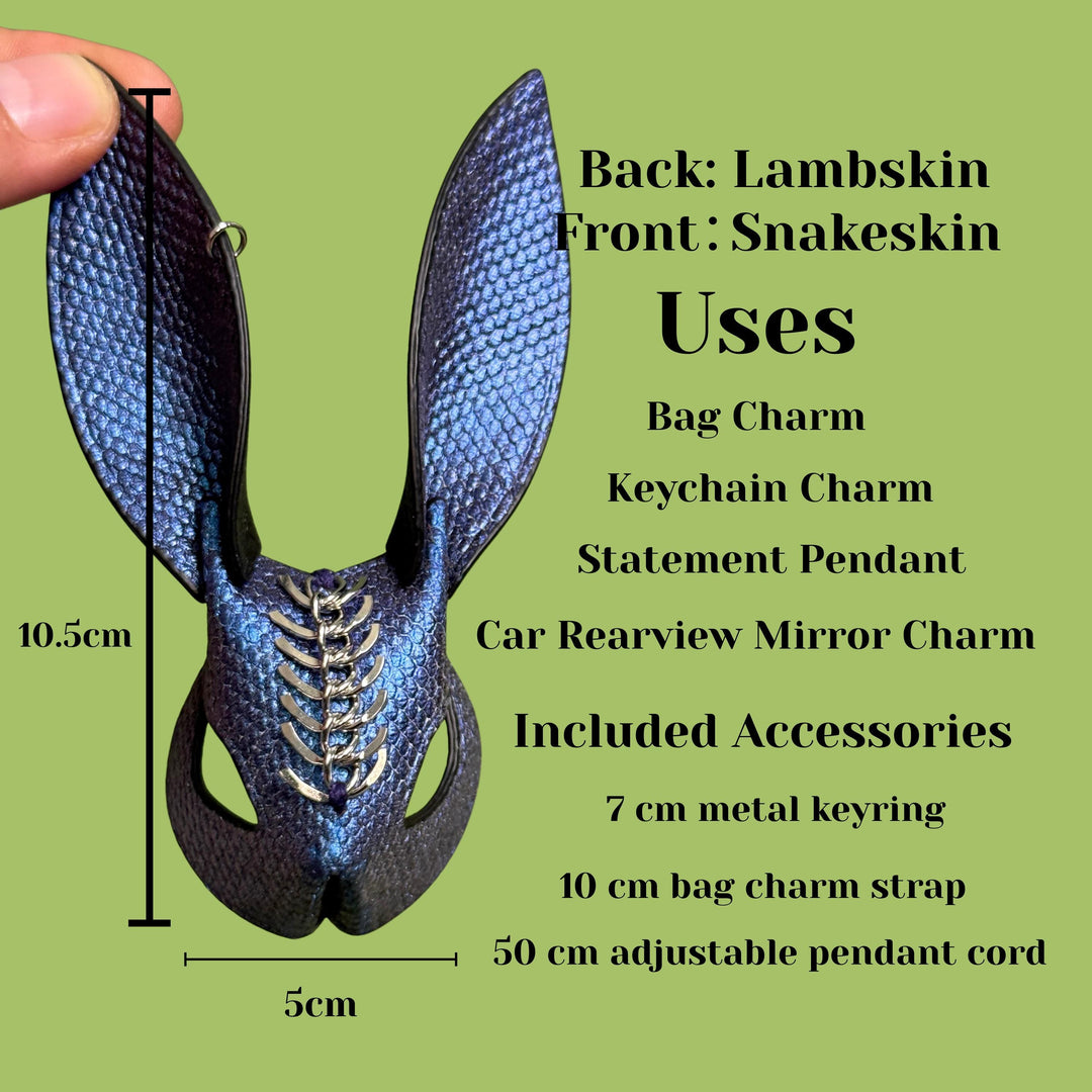 Snakeskin & Lambskin Bunny Keychain — product photograph 6