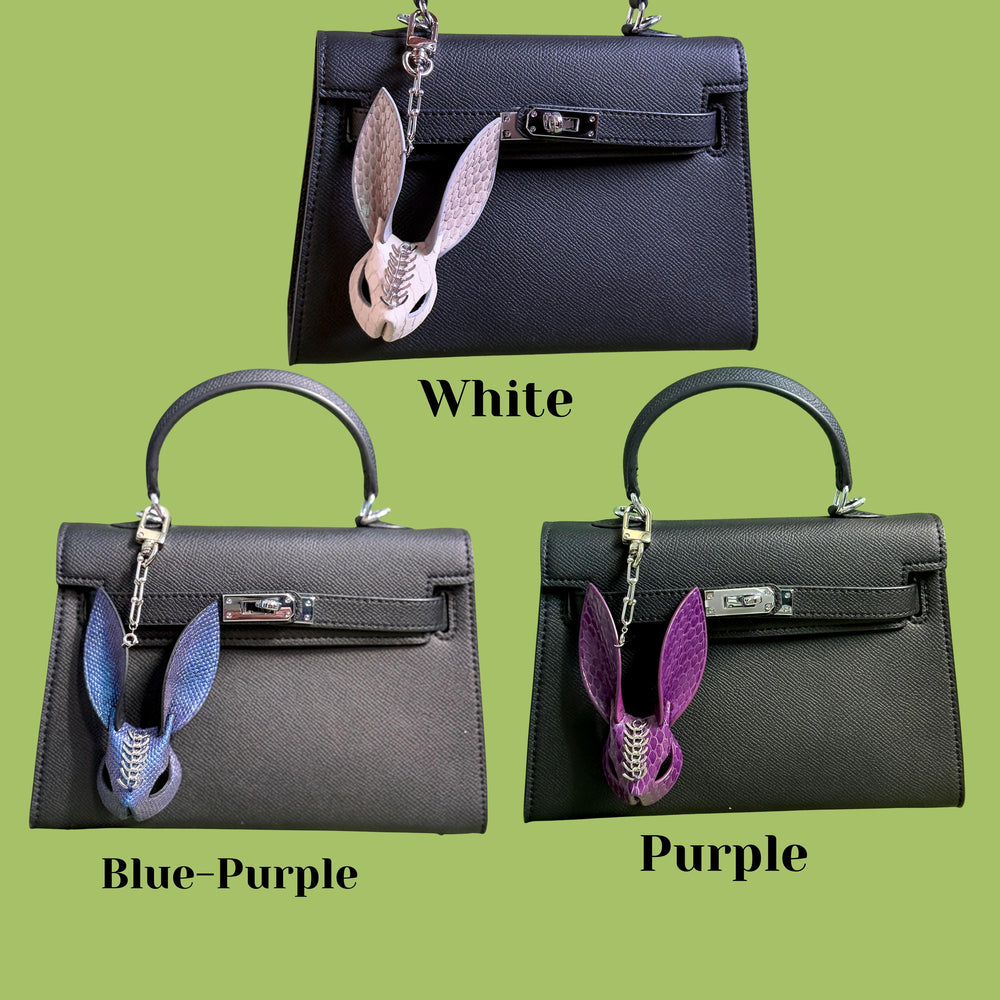 Snakeskin & Lambskin Bunny Keychain — product photograph 2