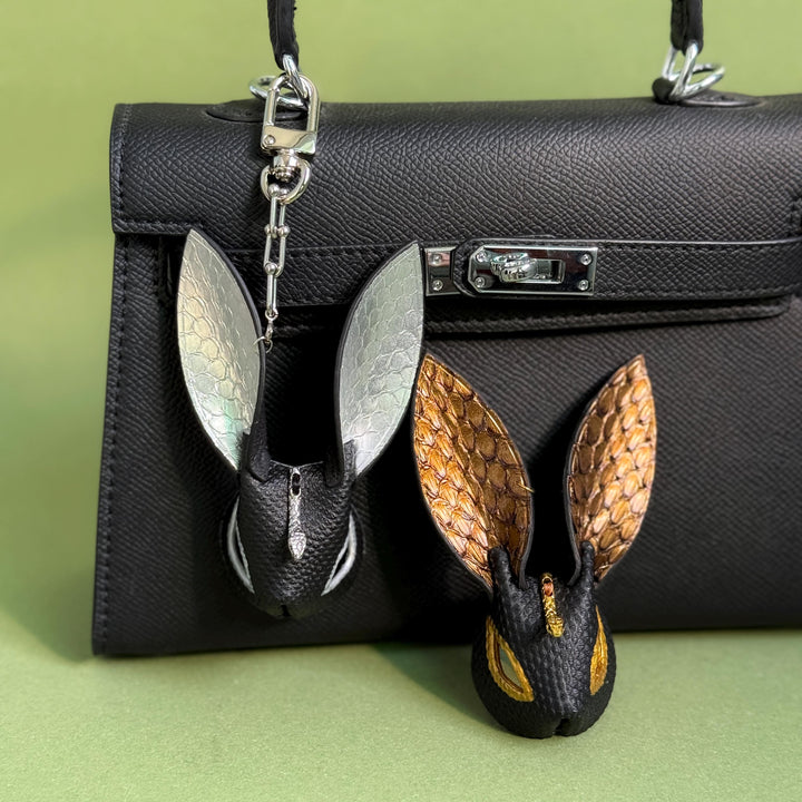 Gothic Snakeskin Bunny Bag Charm — product photograph 1