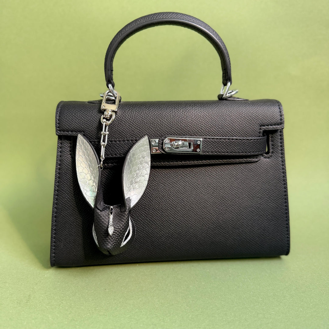 Gothic Snakeskin Bunny Bag Charm — product photograph 3