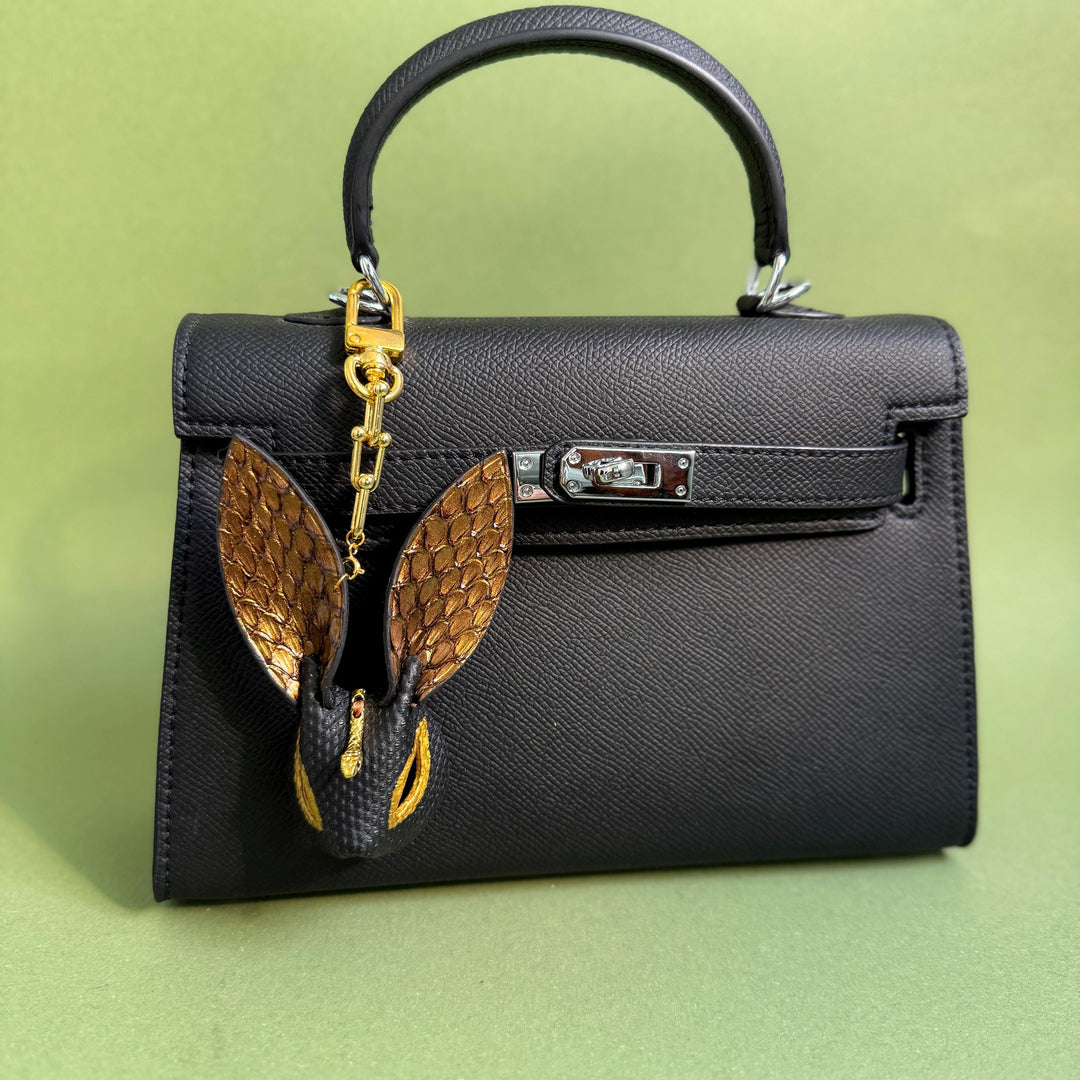 Gothic Snakeskin Bunny Bag Charm — product photograph 4