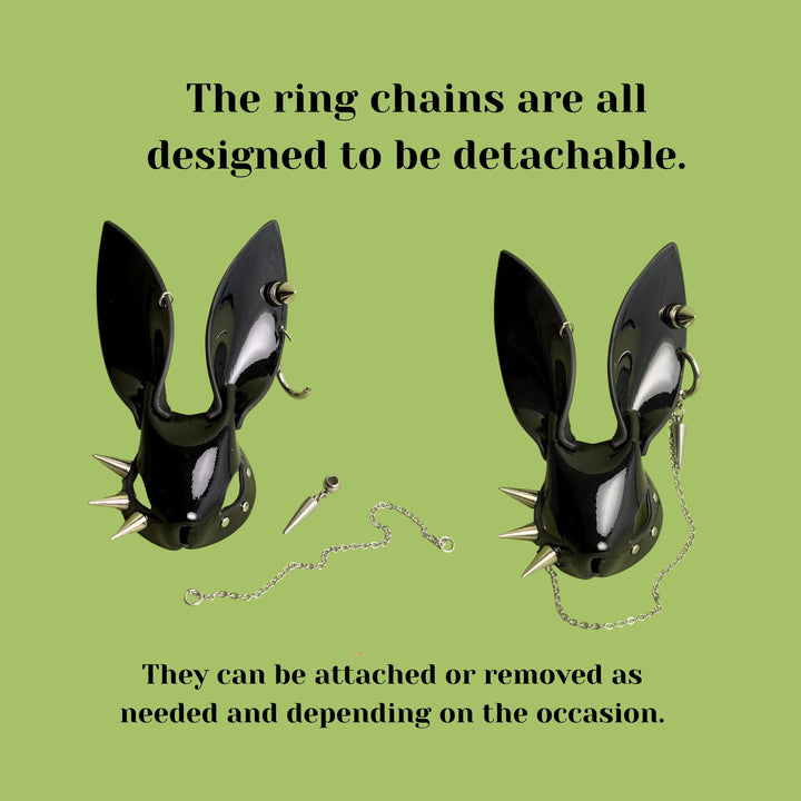 Black Lacquered Lambskin Bunny Bag Charm — product photograph 11