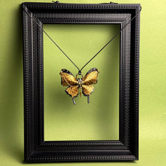 Vintage Gold Leather Butterfly Bag Charm — product photograph 5