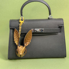 Gold Snakeskin Bunny Keychain Charm — product photograph 4