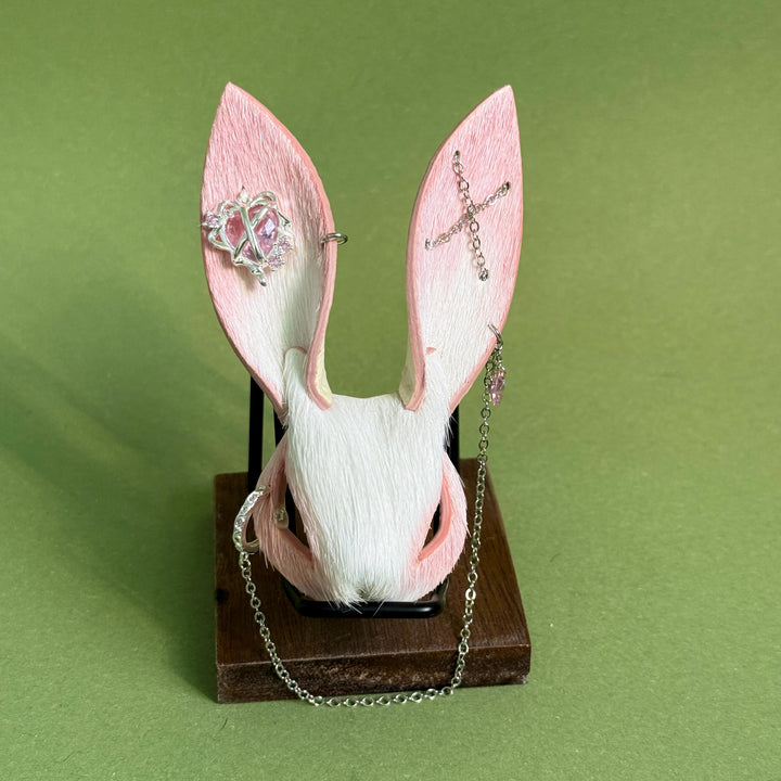 Pink & White Horsehair Bunny Bag Charm — product photograph 11