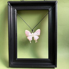 Pink Horsehair Leather Butterfly Bag Charm — product photograph 7
