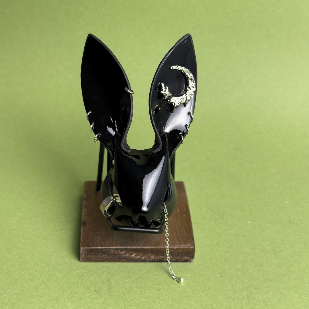 Black Lacquered Lambskin Bunny Bag Charm — product photograph 9