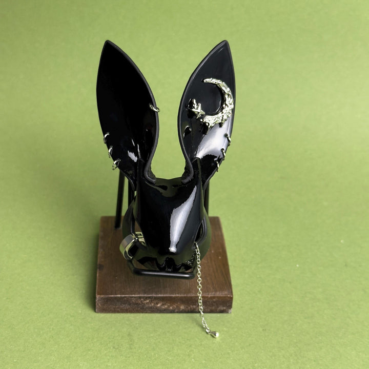 Black Lacquered Lambskin Bunny Bag Charm — product photograph 9