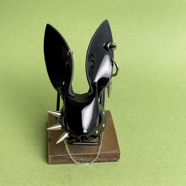 Black Lacquered Lambskin Bunny Bag Charm — product photograph 10