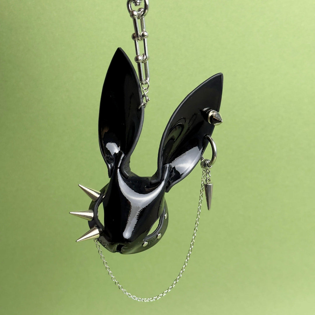 Black Lacquered Lambskin Bunny Bag Charm — product photograph 13