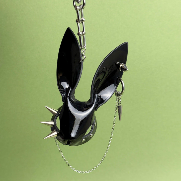 Black Lacquered Lambskin Bunny Bag Charm — product photograph 13