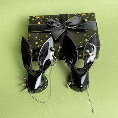 Black Lacquered Lambskin Bunny Bag Charm — product photograph 8