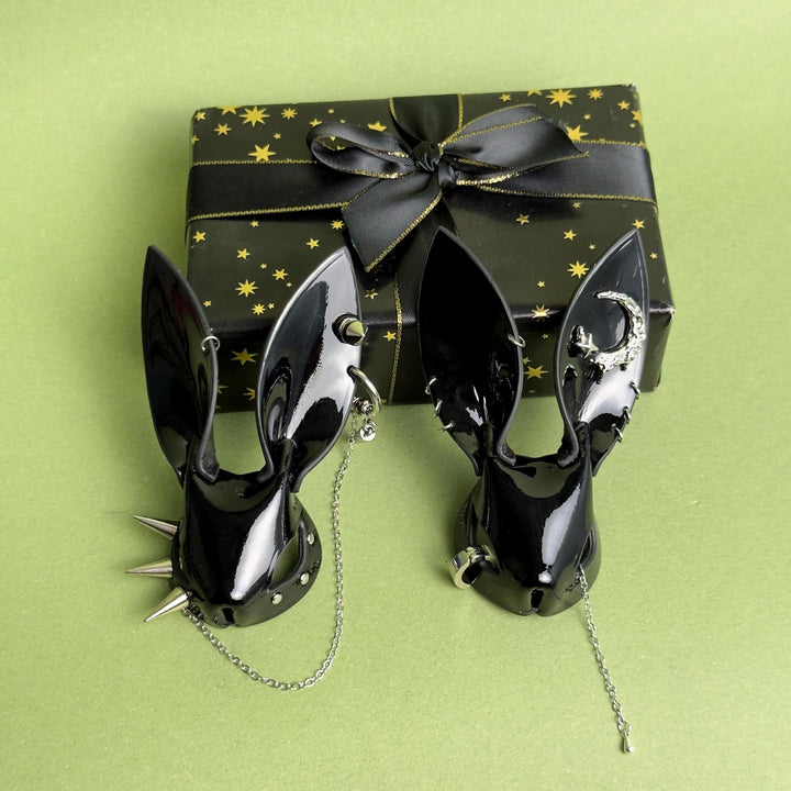 Black Lacquered Lambskin Bunny Bag Charm — product photograph 8
