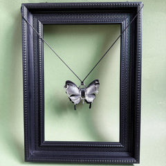 Silver Gothic Horsehair Butterfly Bag Charm — product photograph 7