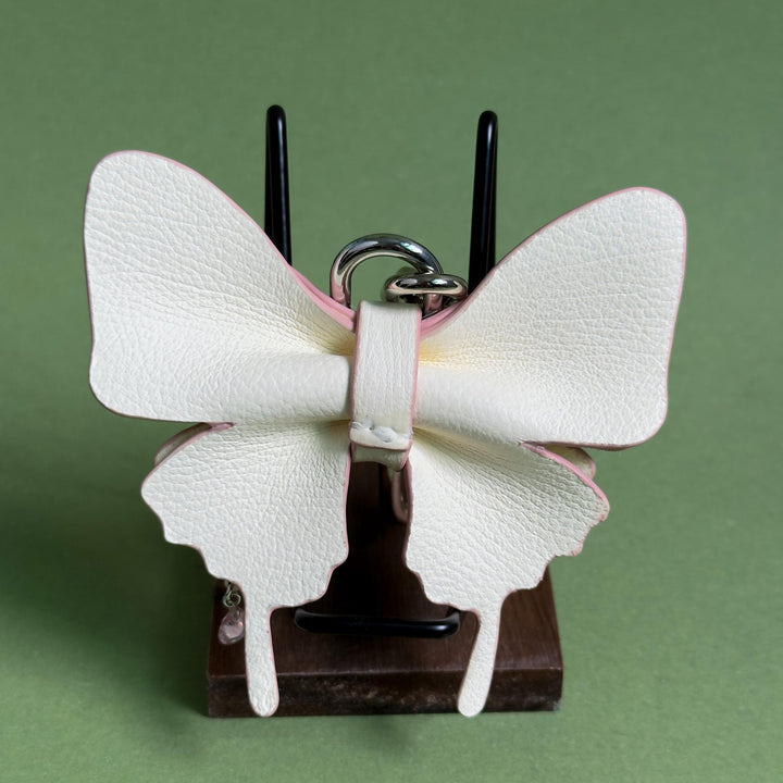 Pink Horsehair Leather Butterfly Bag Charm — product photograph 10