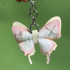 Pink Horsehair Leather Butterfly Bag Charm — product photograph 8