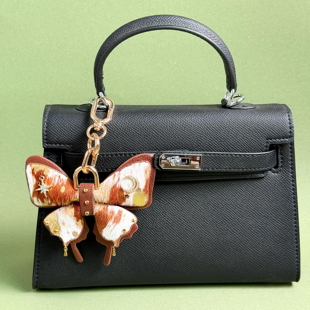 Horsehair & Lambskin Butterfly Bag Charm — product photograph 3