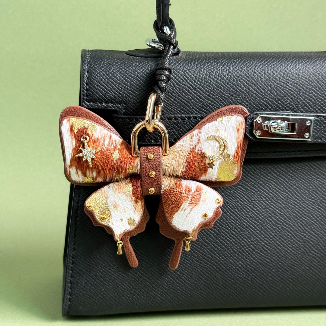 Horsehair & Lambskin Butterfly Bag Charm — product photograph 1