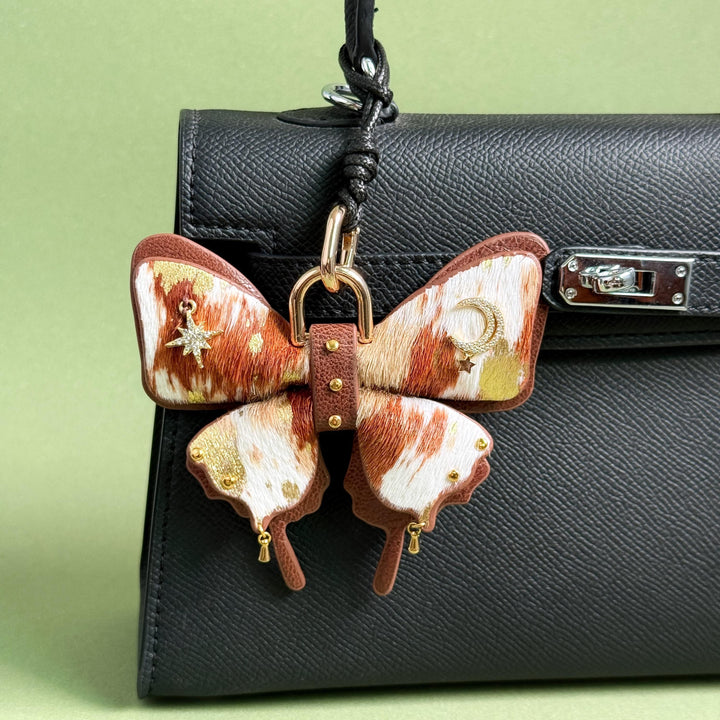 Horsehair & Lambskin Butterfly Bag Charm — product photograph 1