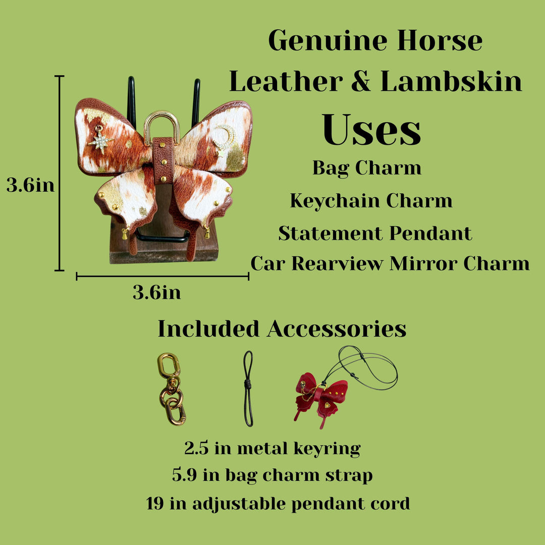 Horsehair & Lambskin Butterfly Bag Charm — product photograph 5